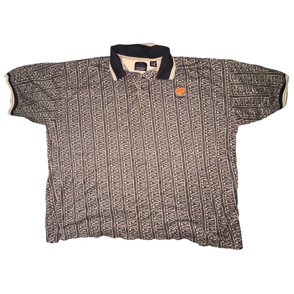 Greg Norman Collection Other - Greg Norman Collection Polo Shirt XXL Blue Beige Geometric Golf USA
